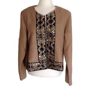 Moda Seta Novelty Trim Jacket. New With Tickets. Size Large